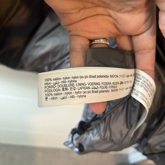 Massimo Dutti Down Puffer Coat in Silver Grey Metallic Size M - Picture 11 of 17